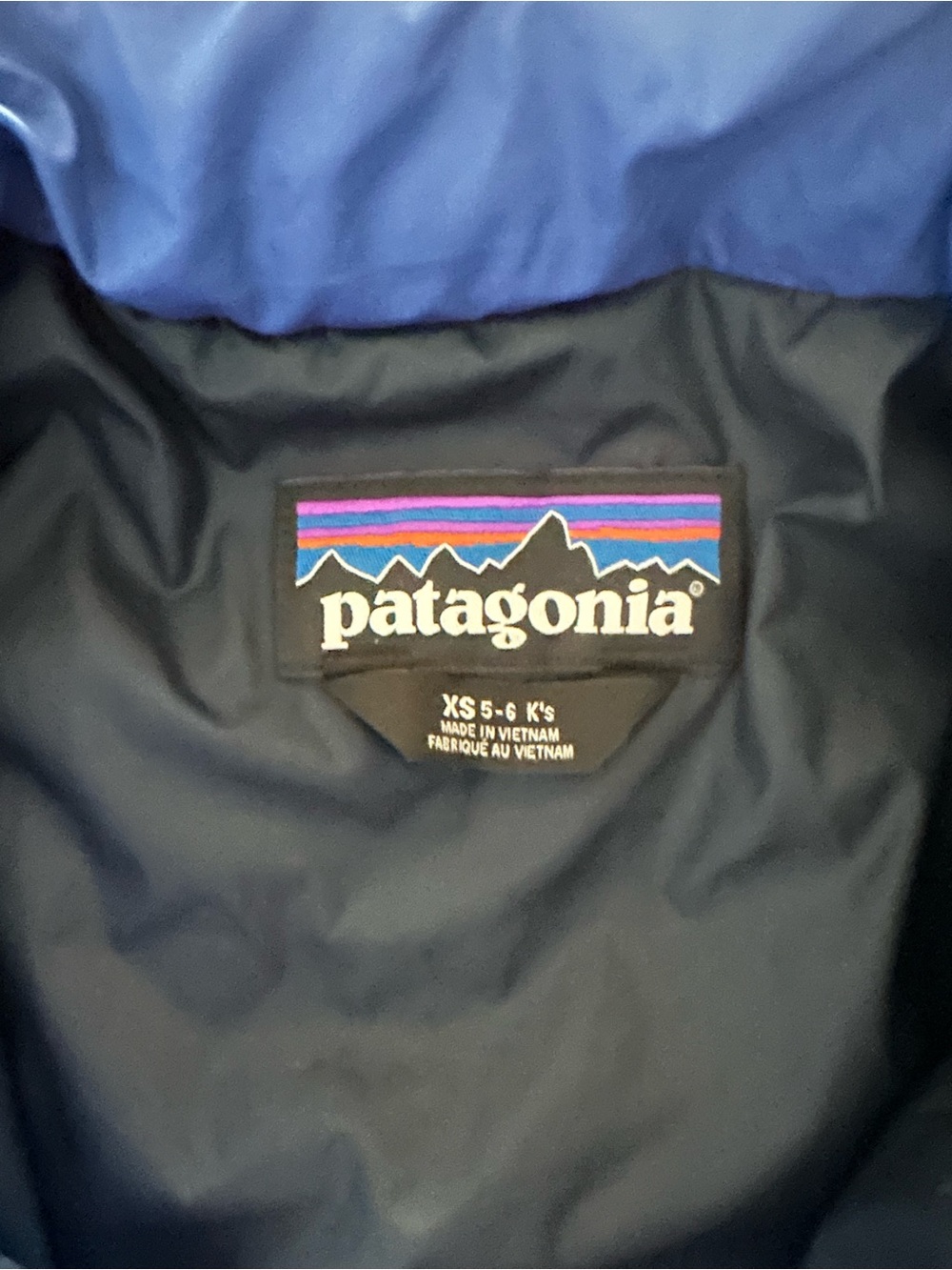 Patagonia Kids XS Royal Blue Quilted Puffer Jacket - Picture 3 of 3